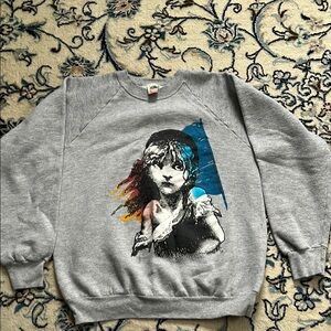 1986 Les Miserables Raglan Grey Sweatshirt - Vintage! Excellent condition!